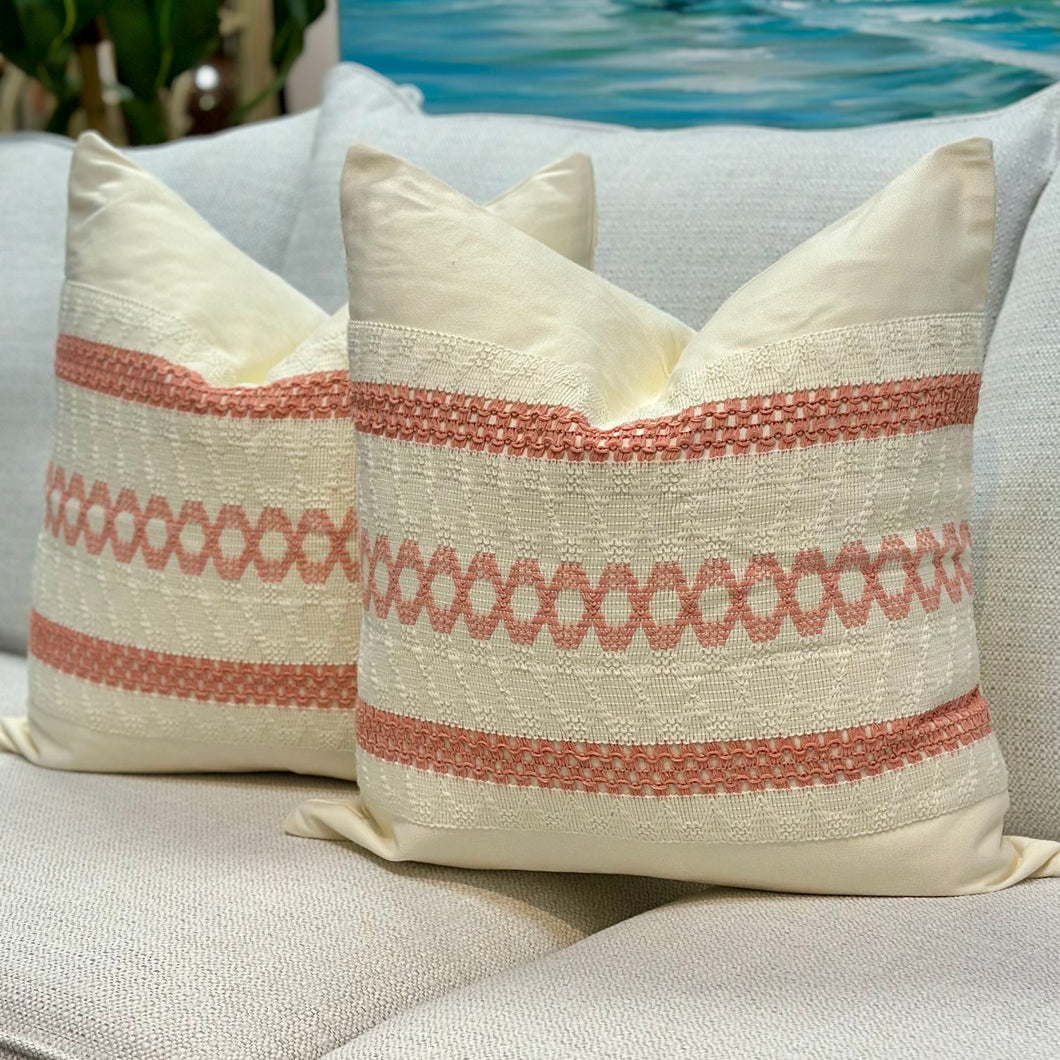 Pink Macrame Down Pillow