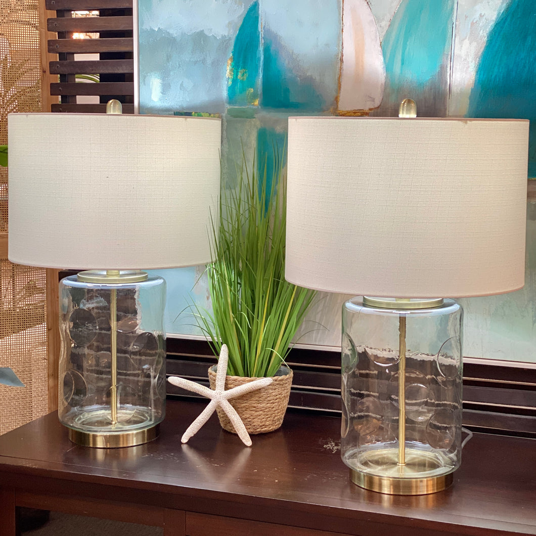 Dimpled Glass Table Lamp