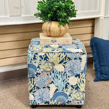 Load image into Gallery viewer, Coastal Motif Ottoman
