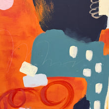 Load image into Gallery viewer, Orange &amp; Navy Hand Painted Abstract
