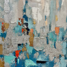 Load image into Gallery viewer, Teal/Silver/Gold Abstract
