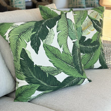 Load image into Gallery viewer, Green Tropical Leaf Outdoor Pillow
