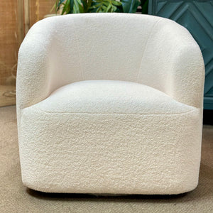 White Sherpa Swivel Chair