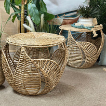 Load image into Gallery viewer, Seagrass Side Table w/Leaf Detail
