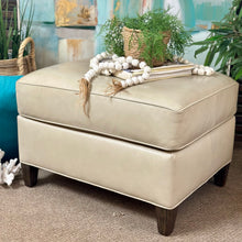 Load image into Gallery viewer, Ivory Leather Ottoman

