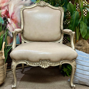 Leather Bergere Chair