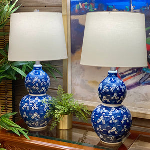 Blue & White Floral Lamp