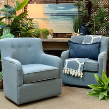 Load image into Gallery viewer, Powder Blue Swivel Chair
