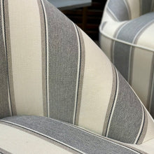 Load image into Gallery viewer, Grey Striped Swivel Chair
