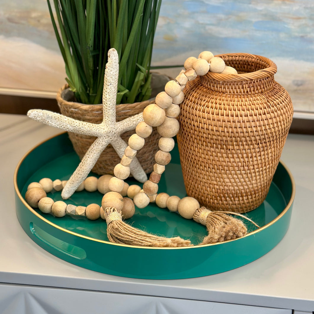 Green/Gold Round Tray