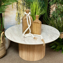 Load image into Gallery viewer, Marble/Fluted Wood Coffee Table
