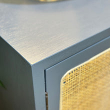Load image into Gallery viewer, Blue &amp; Raffia 4DR Cabinet
