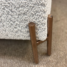 Load image into Gallery viewer, White/Brass Square Ottoman
