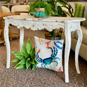 Distressed Ivory Console