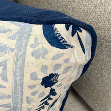 Load image into Gallery viewer, Navy/Light Blue Down Designer Pillow
