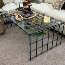 Load image into Gallery viewer, Ethan Allen Iron and Glass Coffee Table
