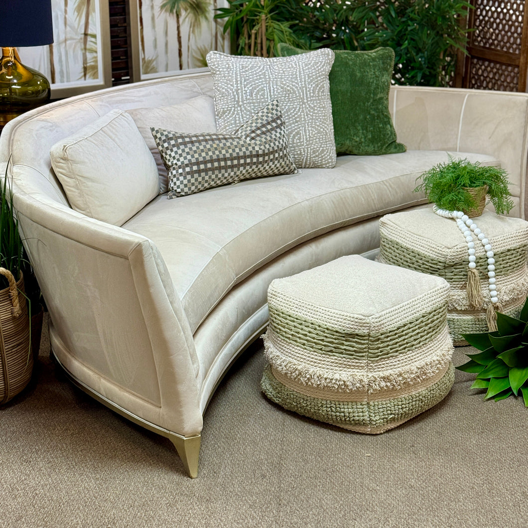 Caracole Curved Velvet Sofa