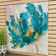 Load image into Gallery viewer, Turquoise Flower Abstract Art
