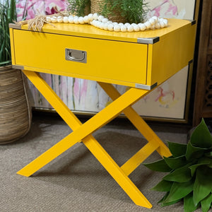 Yellow X Base Side Table