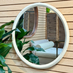 Round Ivory Mirror