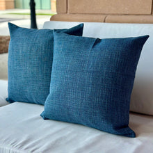 Load image into Gallery viewer, Blue Tweed Outdoor Pillow
