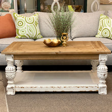 Load image into Gallery viewer, Natural &amp; Distressed White Coffee Table

