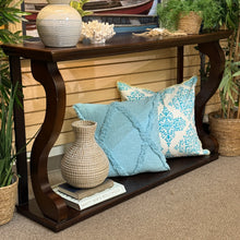 Load image into Gallery viewer, Dark Wood Scroll Console
