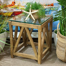 Load image into Gallery viewer, Wooden End Table w/ Glass Top
