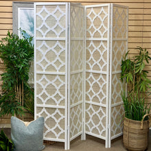Load image into Gallery viewer, 4-Panel White Geometric Screen

