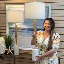 Load image into Gallery viewer, Marble/Gold Lamp

