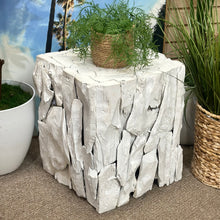 Load image into Gallery viewer, Uttermost Whitewashed Teak Side Table
