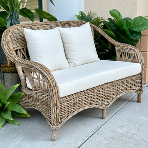 Natural Wicker Loveseat