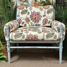 Load image into Gallery viewer, Floral Aqua Chair &amp; Otto
