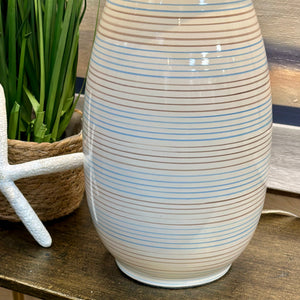Blue/Mocha Striped Lamp