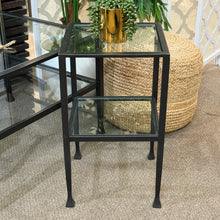 Load image into Gallery viewer, Iron &amp; Glass Side Table
