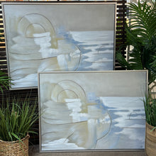 Load image into Gallery viewer, Blue/White/Beige Framed Abstract
