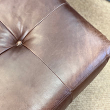 Load image into Gallery viewer, PB Sq. Mocha Leather Ottoman
