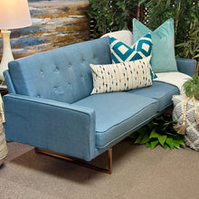 Load image into Gallery viewer, Teal Convertible Sofa
