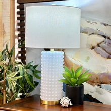 Load image into Gallery viewer, White Textured Glass Lamp
