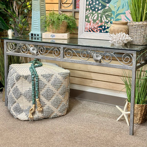 Metal Shell Motif Console & Mirror