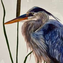 Load image into Gallery viewer, Blue Heron In Cattails Art
