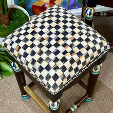 Load image into Gallery viewer, Set/2 Mackenzie Childs 'Courtly Check' Stools
