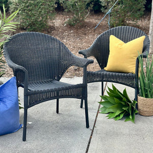 Black Woven Outdoor Chair