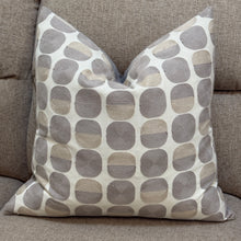 Load image into Gallery viewer, Grey/Beige Circles Down Pillow
