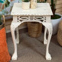 Load image into Gallery viewer, White Shabby Claw Foot Side Table
