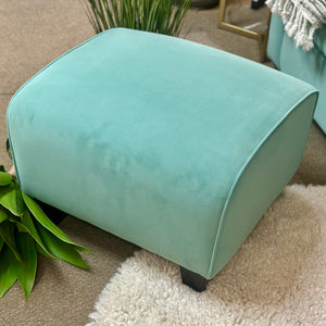 Soft Aqua Chair & Ottoman