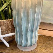 Load image into Gallery viewer, Aqua Rippled Glass Lamp
