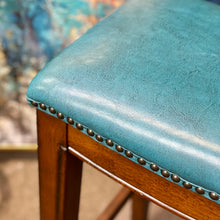 Load image into Gallery viewer, Teal Nailhead Stool

