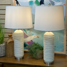 Load image into Gallery viewer, Ribbed White Table Lamp
