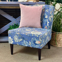 Load image into Gallery viewer, Blue Floral Slipper Chair
